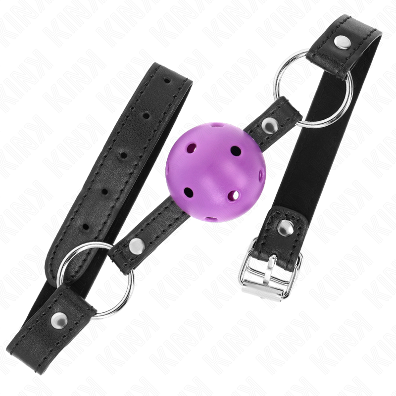 MORDAZA DE BOLA 4.5 CM MORADO DURA HUECA 63.5 X 2 CM