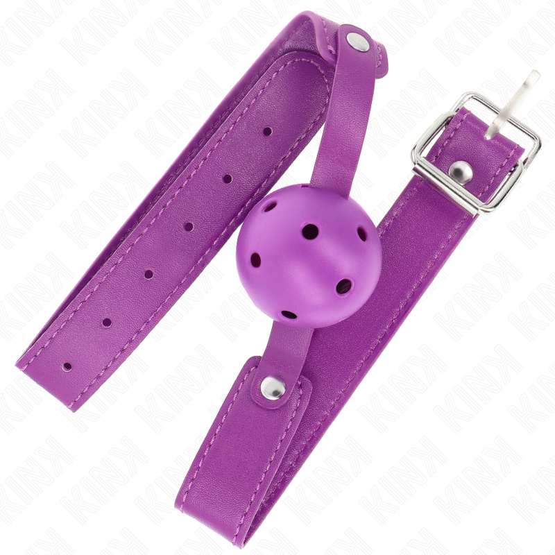 MORDAZA DE BOLA 4.5 CM TRANSPIRABLE MORADO 65 x 2.5 CM