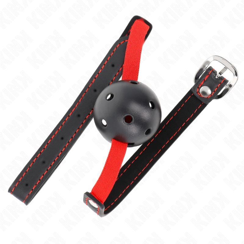 MORDAZA DE BOLA 4.5 CM DURA HUECA CON CINTURÓN ELÁSTICO 56 x 1.5 CM