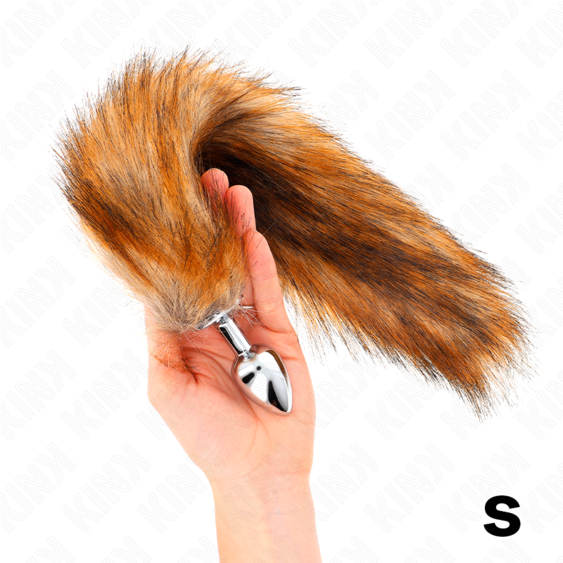 PLUG ANAL TALLA S 7 X 3 CM CON COLA SINTÉTICA 40 CM MARRÓN