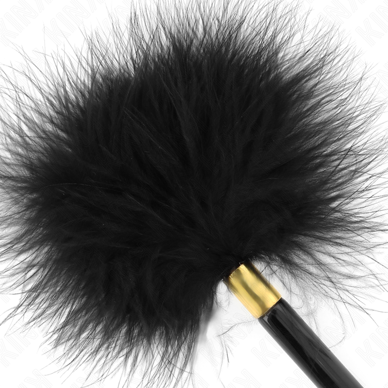 PLUMAS PARA COSQUILLAS METAL DORADO NEGRA 18 CM