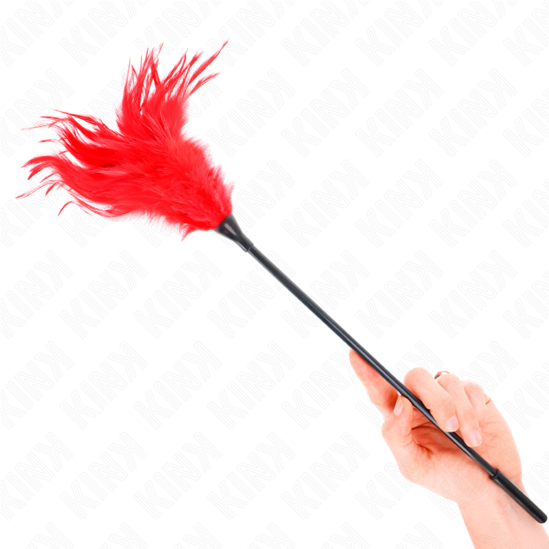 PLUMAS MÚLTIPLES PARA COSQUILLAS ROJO 45 CM