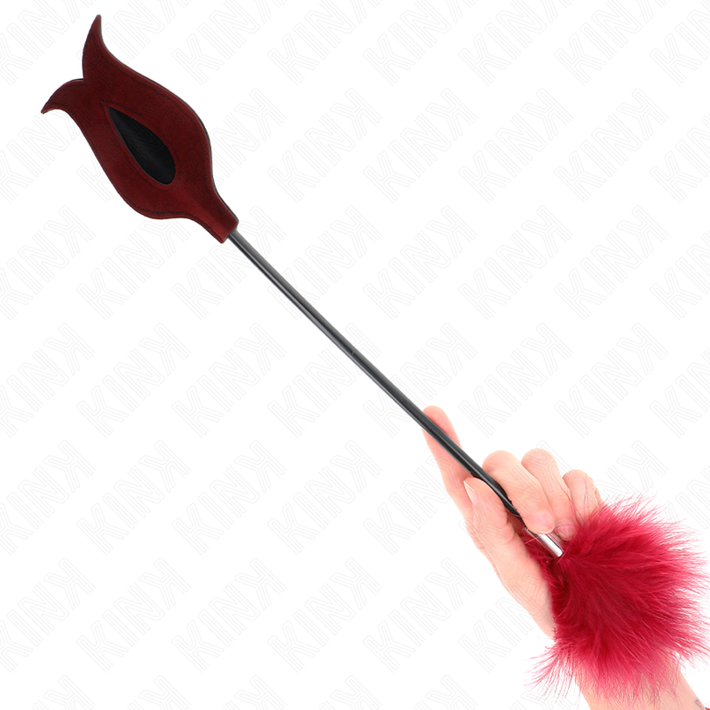 PLUMAS PARA COSQUILLAS CON PALETA FORMA DE ROSA 38 CM
