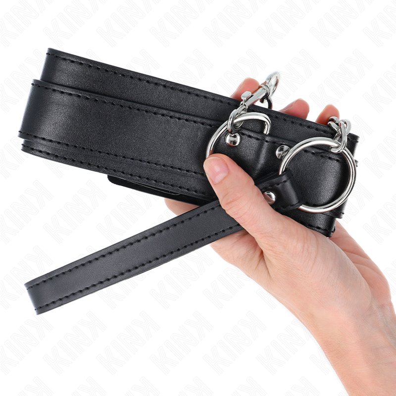 Collar CON CORREA 65 CM HEBILLAS PLATEADAS AJUSTABLE 33-46 CM X 5.5 CM