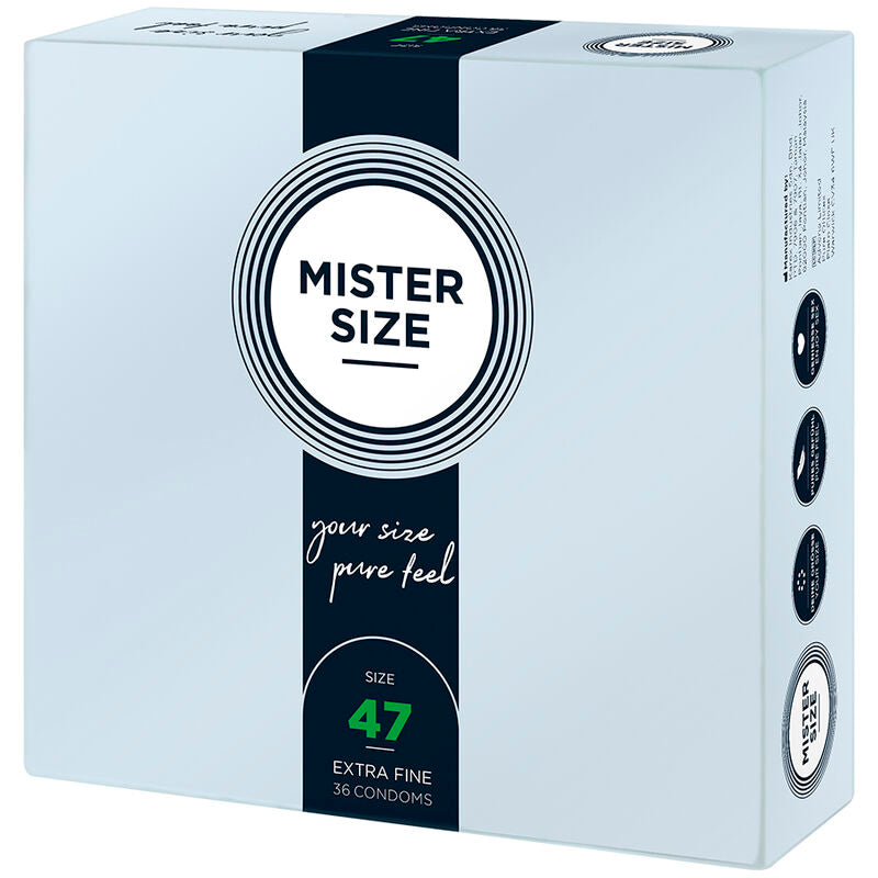 MISTER SIZE 47 – Preservativo Ultrafino para Ajuste Estrecho (Ancho 47 mm)