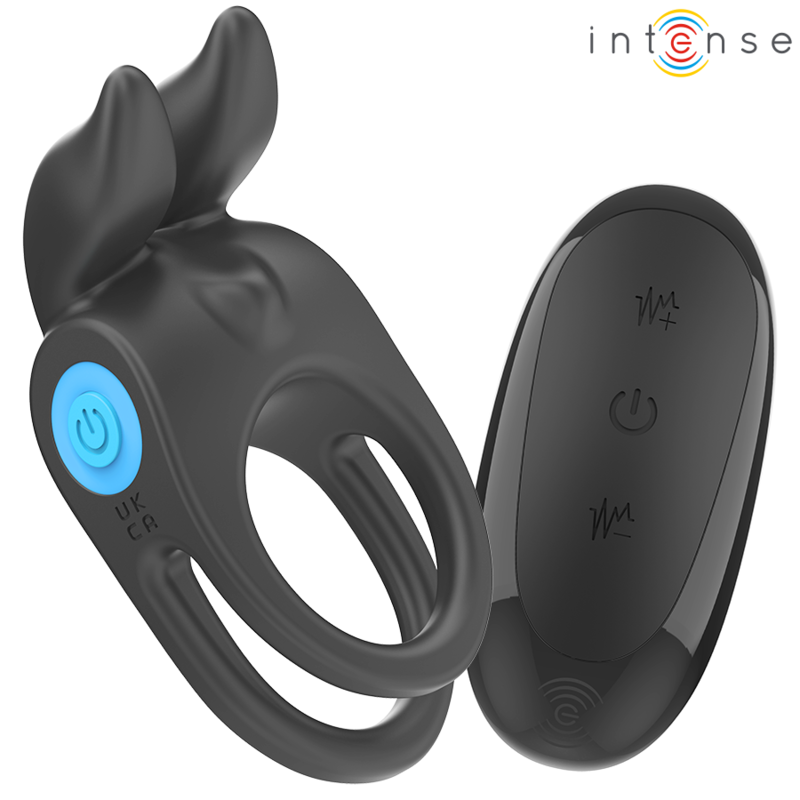 SAM ANILLO DOBLE VIBRADOR PENE 10 VIBRACIONES NEGRO
