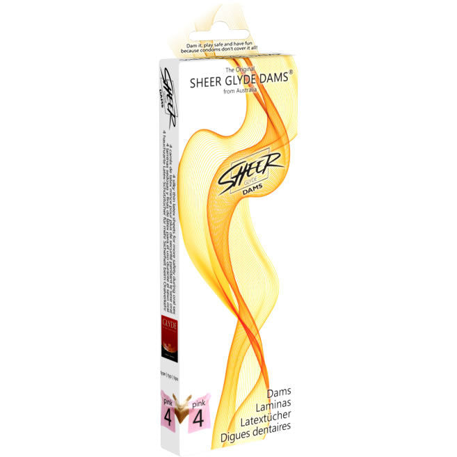 Sheer Glyde Dams – Láminas de Látex para Sexo Oral Fresa (4 uds)