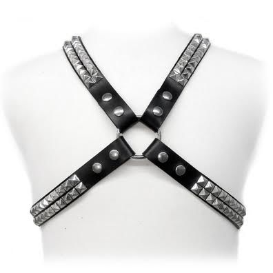 Arnés de Cuero Bruma Seis para Hombre | BDSM con Detalles Metálicos Ajustable S a XL