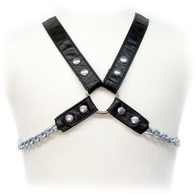 Arnés de Cuero para Hombre | BDSM Enlazado con Correas Ajustables y Cadenas Metálicas