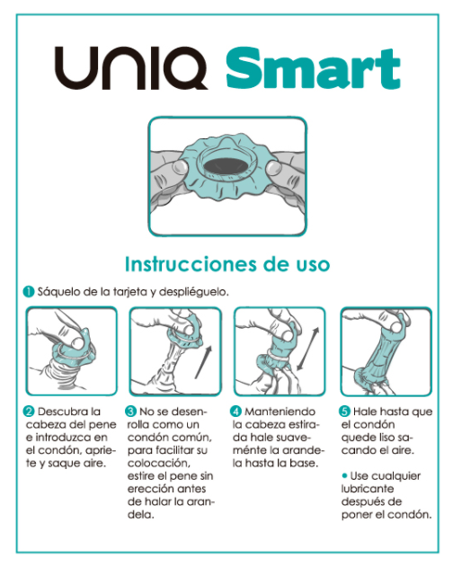 UNIQ SMART – Preservativos sin látex que se colocan antes de la erección