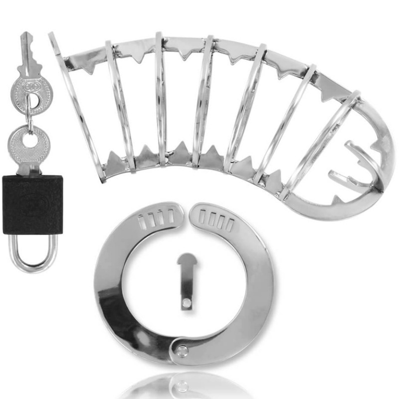 Jaula de Castidad de Acero Inoxidable | Diseño con Anillos y Puntas
