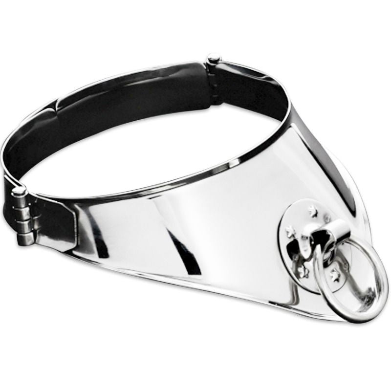 Collar de Esclavo Femenino de Acero Inoxidable | Collar de Sumisión con Candado y Bisagras