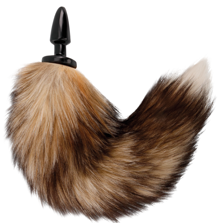 COLA NATURAL CON PLUG ANAL SILICONA 10 CM