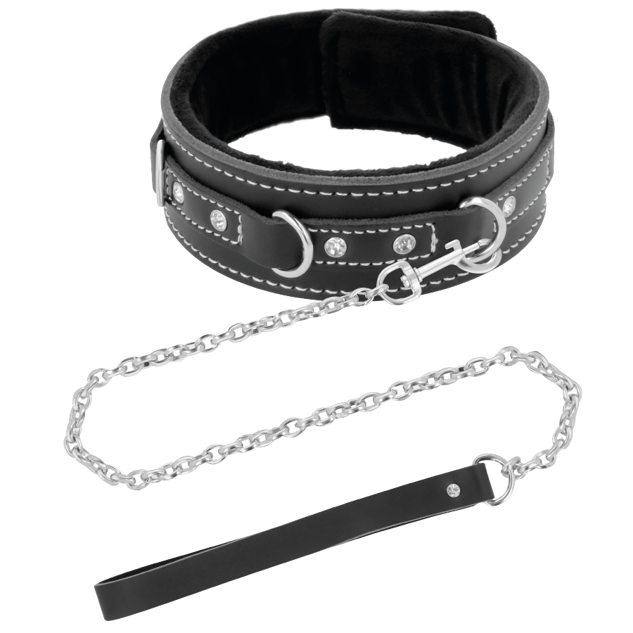 COLLAR LEATHER CON CORREA ALTA CALIDAD
