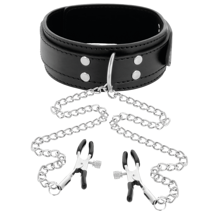 COLLAR CON PINZAS PARA PEZONES NEGRO