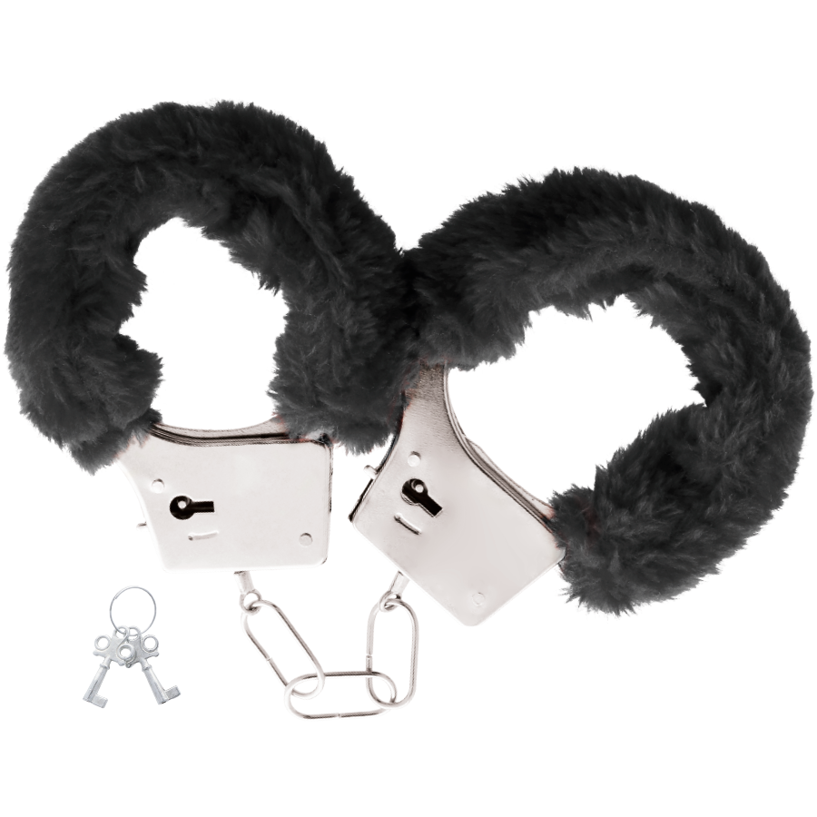 Esposas metálicas forradas con llaves y retén de seguridad