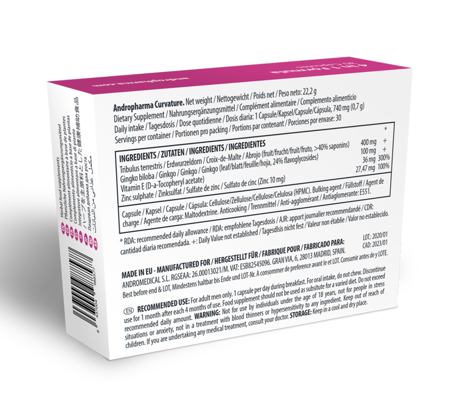 Andropharma Curvature – Suplemento Natural para Corregir la Enfermedad de Peyronie