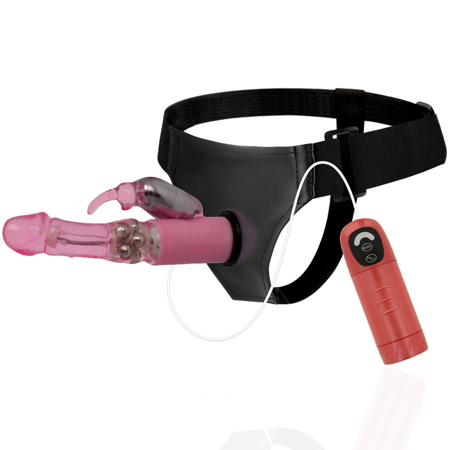 HARNESS CON VIBRACIÓN Y ROTACIÓN 18 CM -O- 3.5 CM