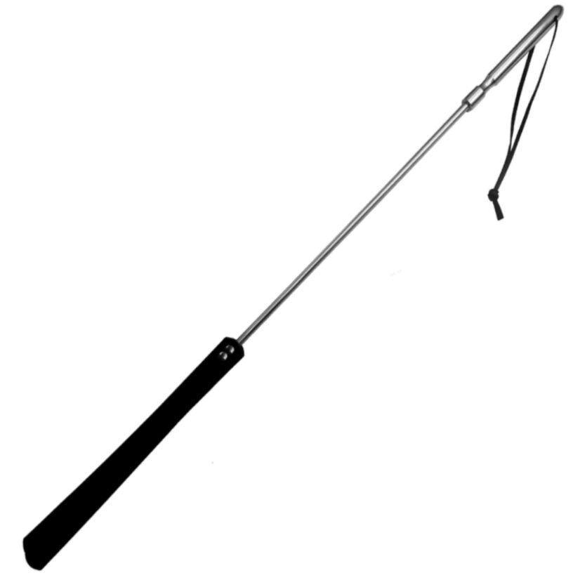 Fusta de Acero Inoxidable con Doble Cabeza de Cuero | Juego BDSM