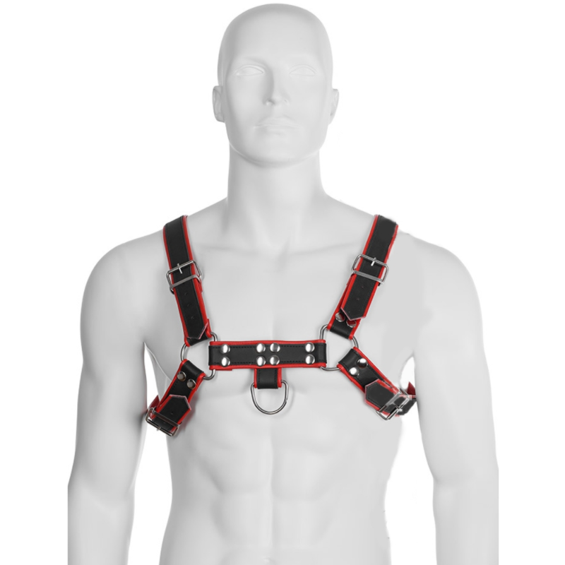 Arnés de Cuero para Hombre | BDSM Enlazado con Cadenas de Metal y Correas Ajustables