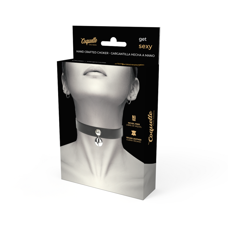 Collar Fetiche Ajustable de Cuero Vegano - Coquette Chic Desire